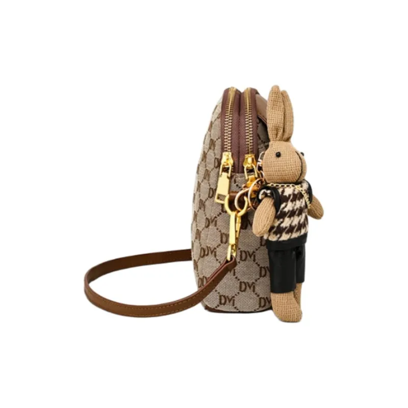VINEY Fabric Shoulder Bag, Crossbody Bag, Cell Phone Pouch Regular Women's Khaki-3