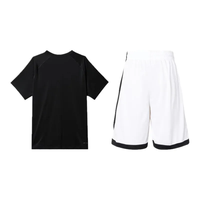 Nike Casual Sportswear Men Clothing Sets Black Top+White Shorts-1