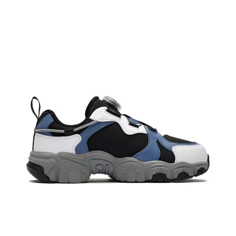 FILA KIDS FLUID TD Anti Slip Wear Resistant Low Top Kids' Running Shoes Blue White Black Unisex-1