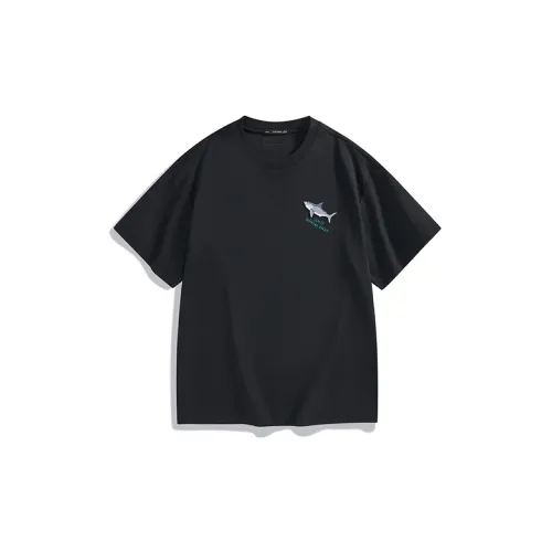 PEACEBIRD MEN T-Shirts Unisex Black First Batch Loose Fit