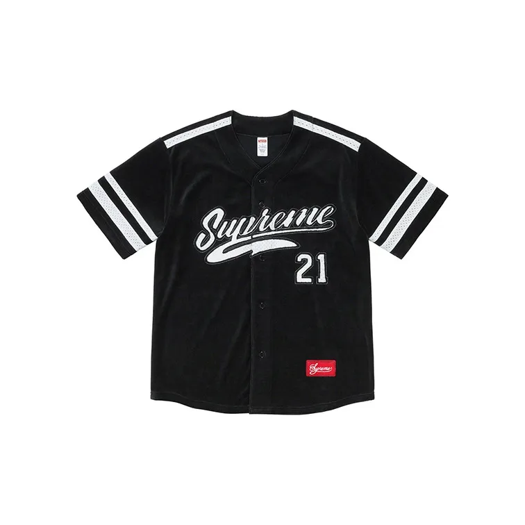 Supreme Velour Baseball Jersey-1