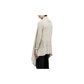 ALLSAINTS Harley Waterfall Open Front Cardigan Knitwear Women's Gray