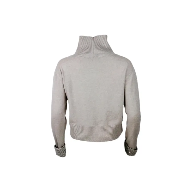 Fabiana Filippi Roll Neck Embellished Knitted Jumper-1