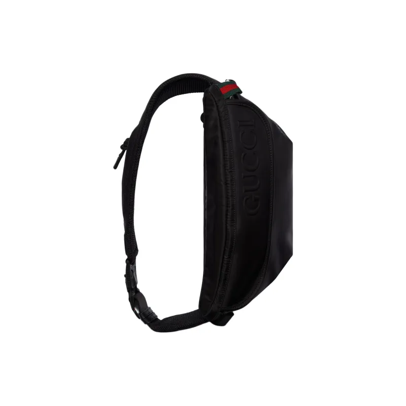 GUCCI Nylon One Shoulder Crossbody Fanny Pack Trumpets Men's Black-6