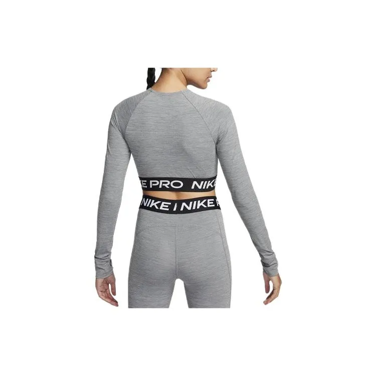 Nike Pro Women's Dri FIT Cropped Long Sleeve Top-1