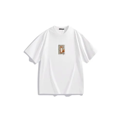 PEACEBIRD MEN T-Shirts Men White First Batch Loose Fit