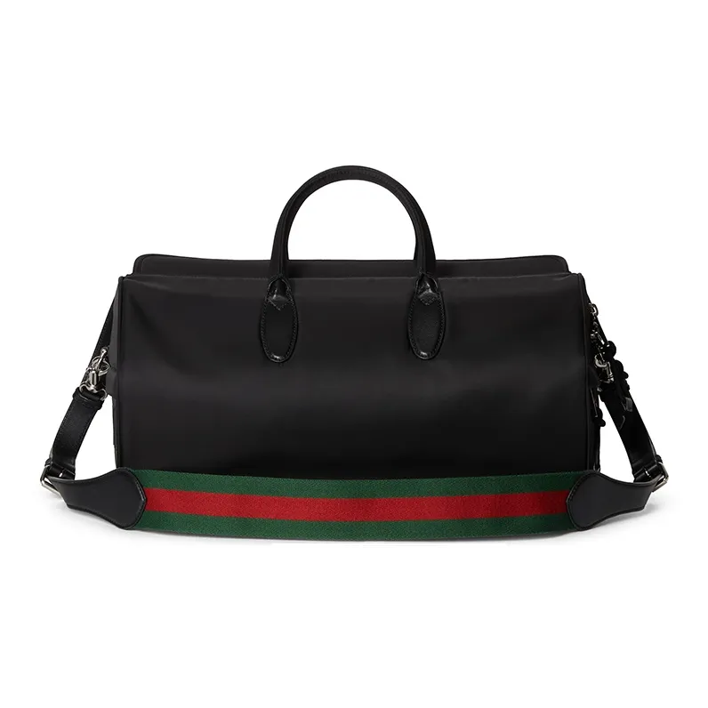 GUCCI Nylon One Shoulder Crossbody Handbag, Travel Bag Medium Size Men's Black-21