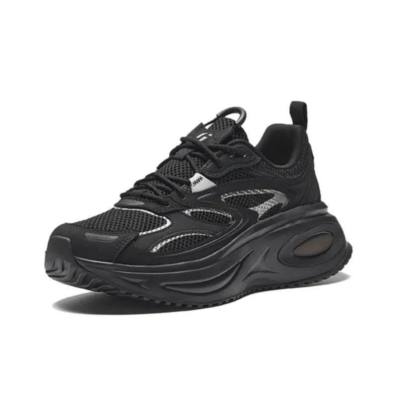 Sprandi Bubble Gum Breathable Lightweight Low-Top Chunky Sneakers Women's Black Silver-2