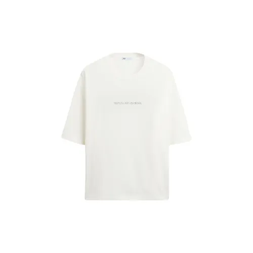 ZARA T-Shirts Men Frosted White