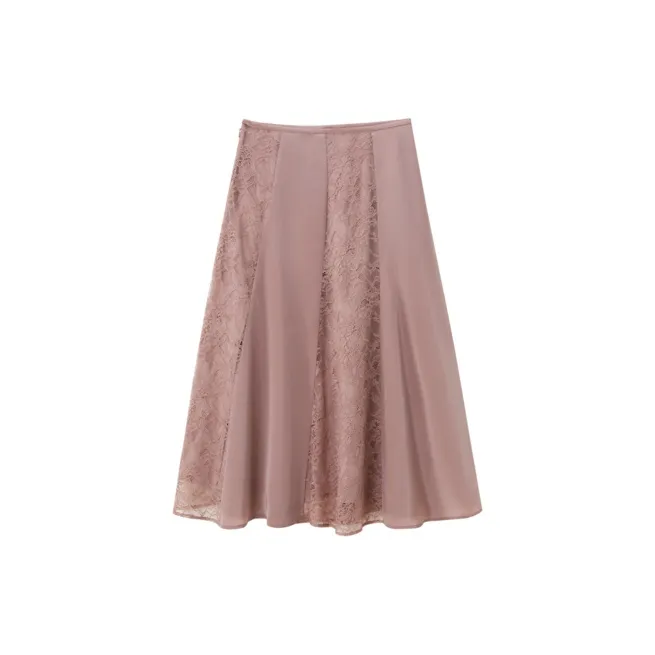 OVV SS23 Casual Long Skirt Women's Nude Pink Trim-1