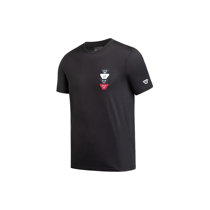 EMPORIO ARMANI Logo Label Solid Color Crew Neck Short Sleeved T Shirt T Shirt Men's Black-2