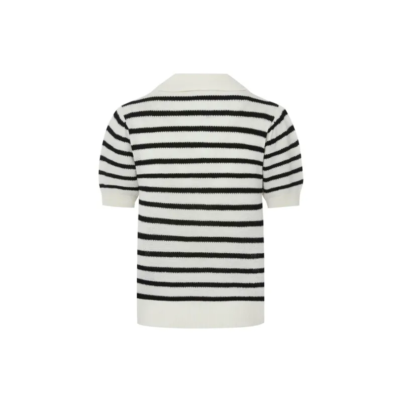 MO&CO Knitwear Women's Apricot Base With Black Stripes-1