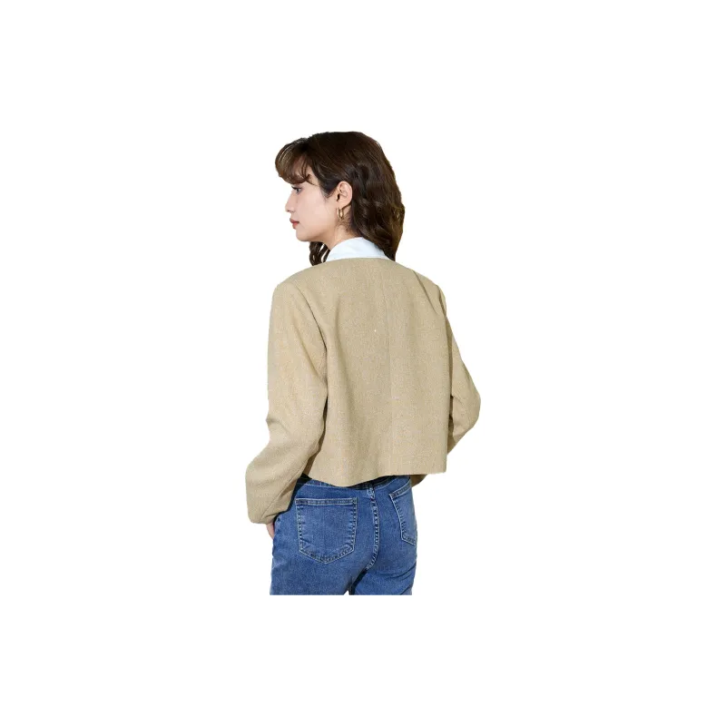 SMEN Jackets Coats Women's Khaki-1