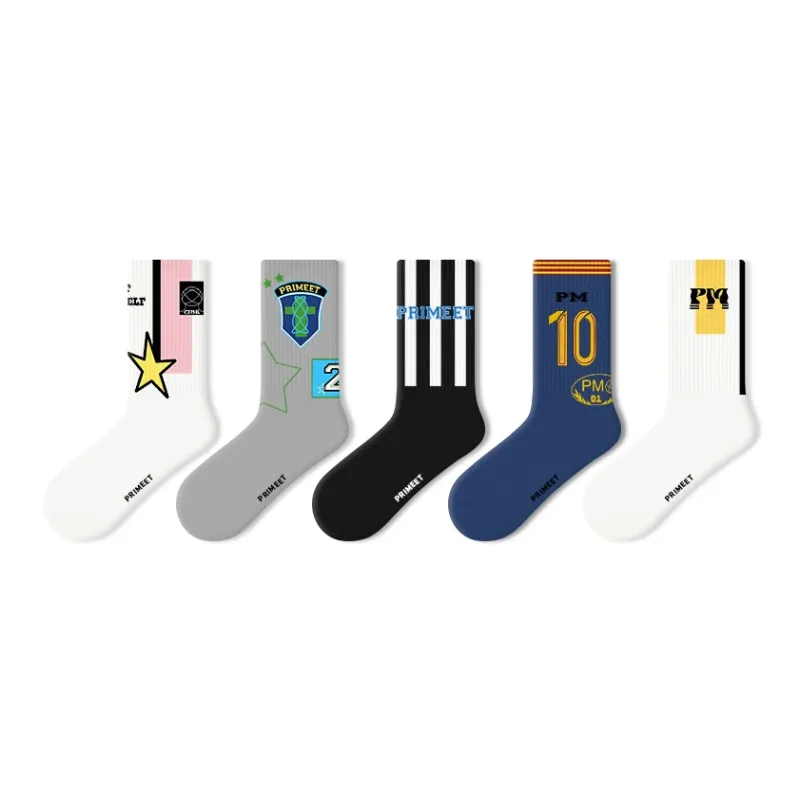 Primeet Mid Calf Socks Unisex 5 Pack-3