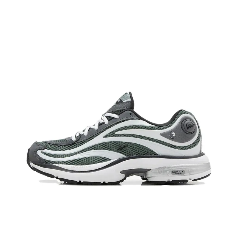 Reebok Anti Slip Wear Resistant Low Top Running Shoes Unisex Gray Green-0