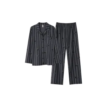 Qiao Ni Tong Pajama Set Men's Dark Gray