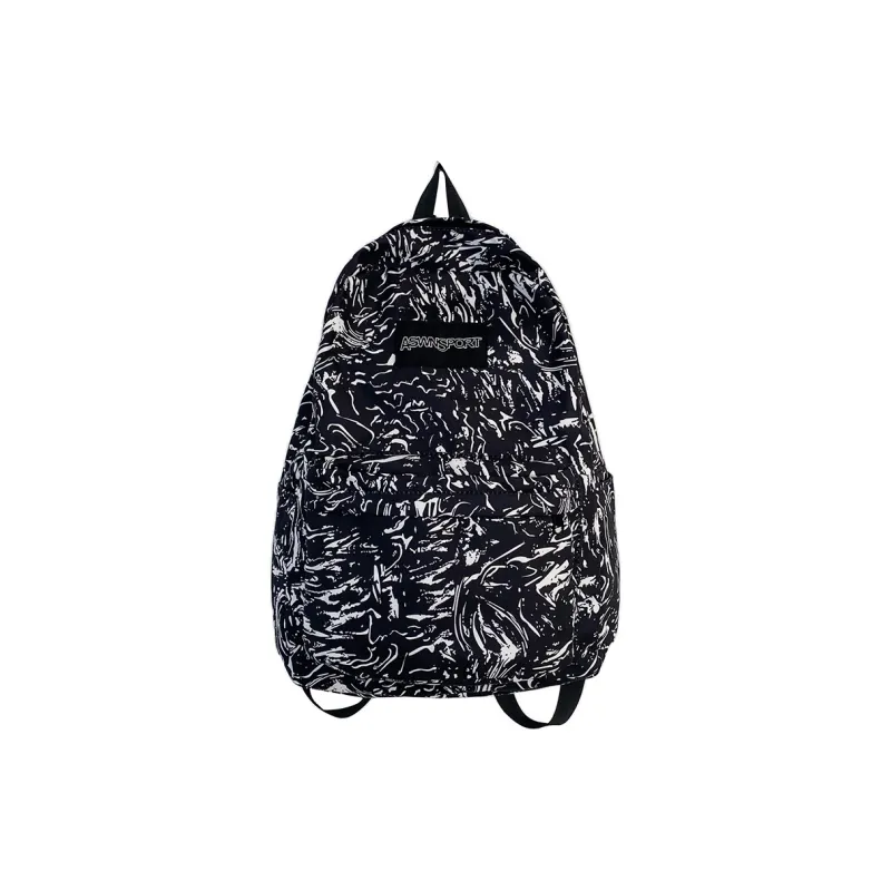 Dusen Kangaroo Nylon Backpack Regular Unisex White/Black/Red/Light Blue-4