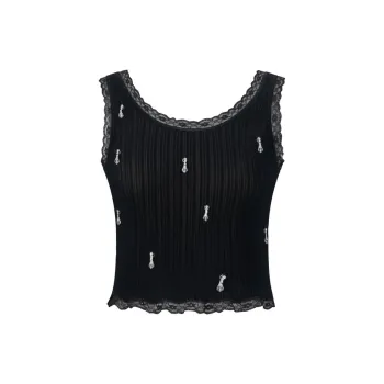 Three Quarters Tank Tops Women's Black