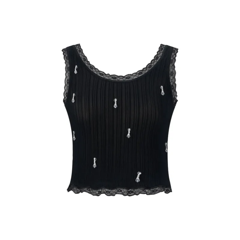 Three Quarters Tank Top Women's Black-0