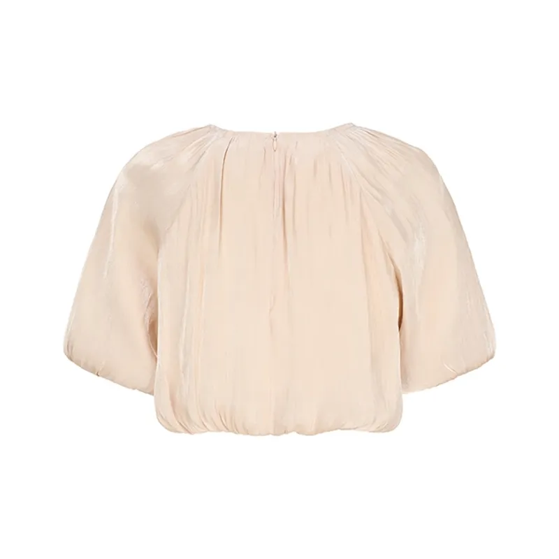GIMING Lantern Sleeve T Shirt Women's Apricot-1