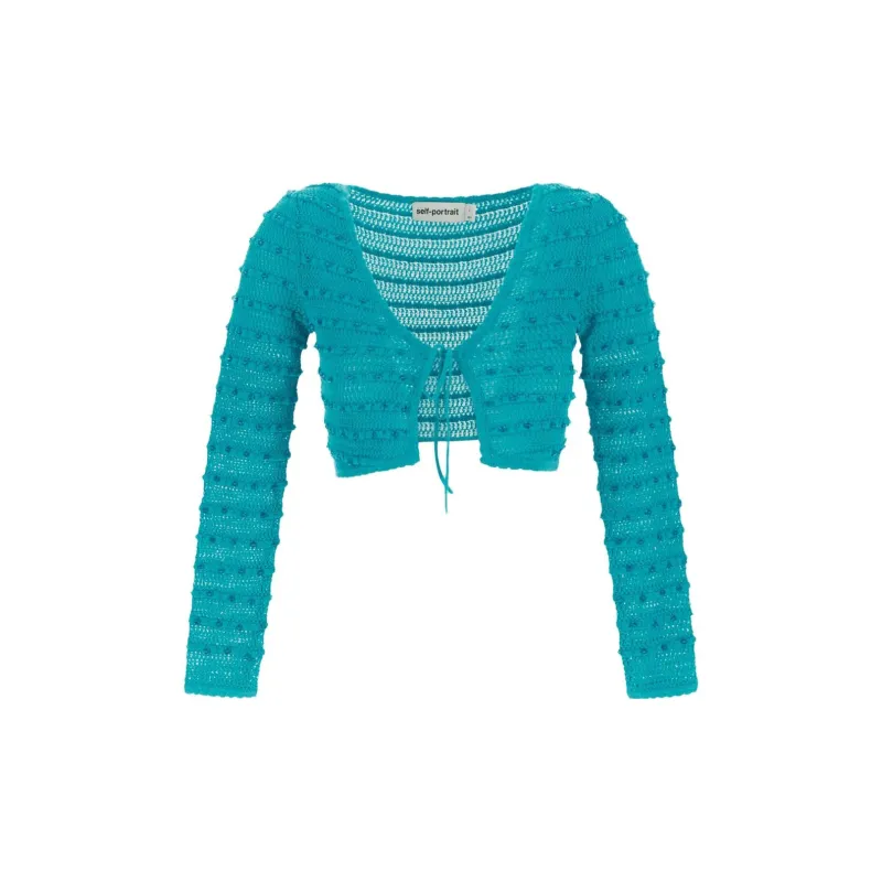 Self portrait Cropped Knitted Cardigan-1