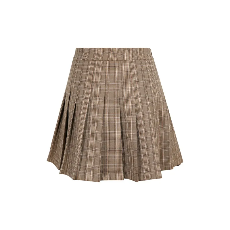3COLOUR Casual Short Skirts Women's Dark Coffee-1