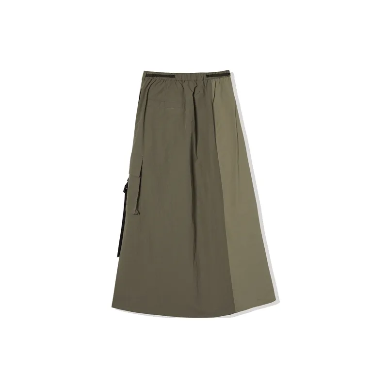 LA CRAWFISH Casual Long Skirt Women's Warm Umber Green-1