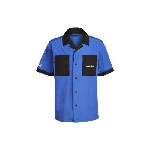 adidas originals Mens TGP SS Button Down Shirt Blue/Black