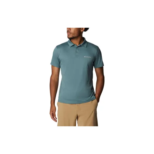 Columbia Polo Shirts Men Metal Green