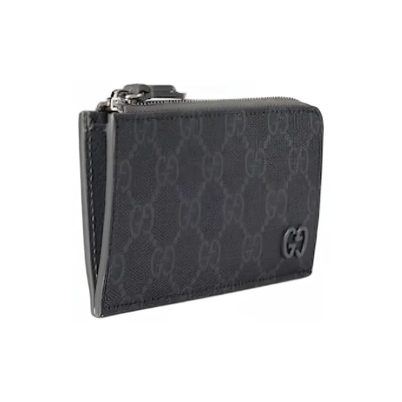 GUCCI Upreme Canvas Card Holder Unisex Dark Gray-1