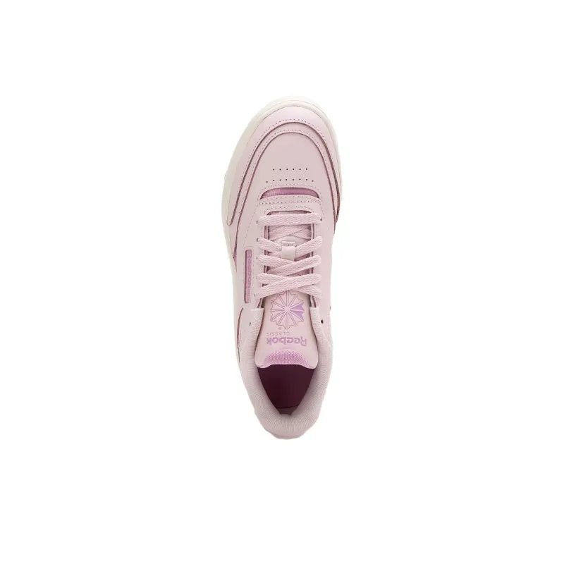 Reebok Club C Anti Slip Wear Resistant Low Top Skateboard Shoes Women's Light Purple-3