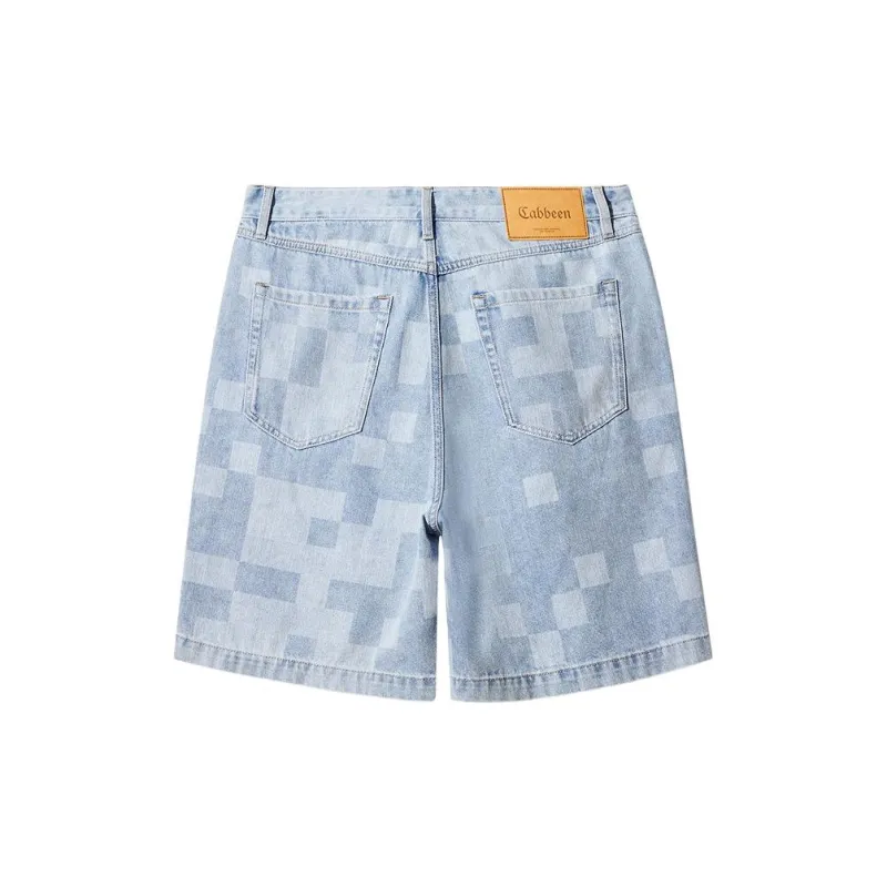 Cabbeen Denim Shorts New Arrival Versatile Casual Trendy Men's 1 Pack Cerulean-1