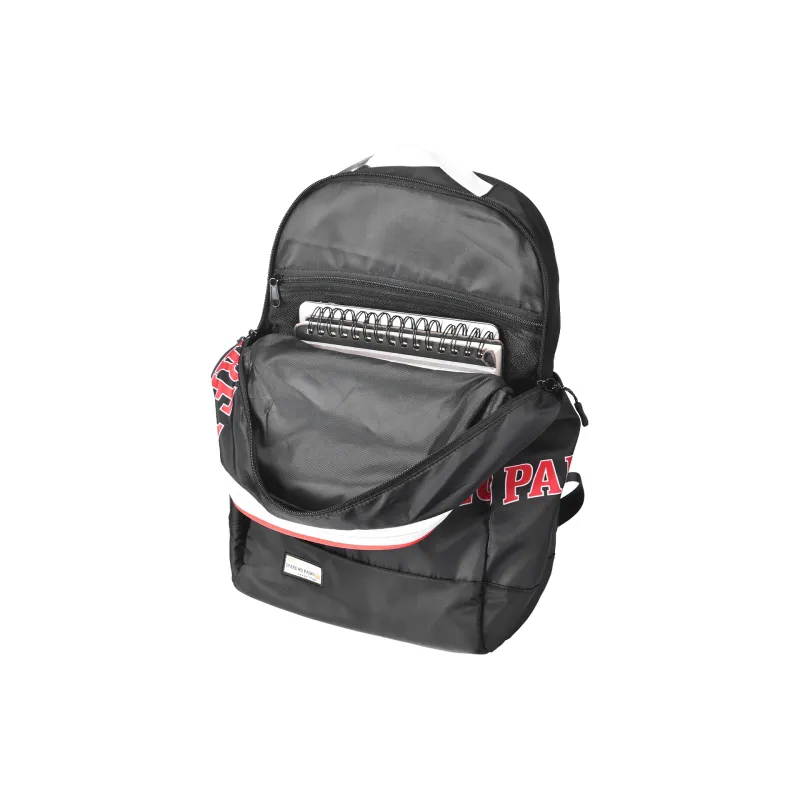 Spare No Pains. Polyester Basketball Backpack Regular Unisex Black Red-5