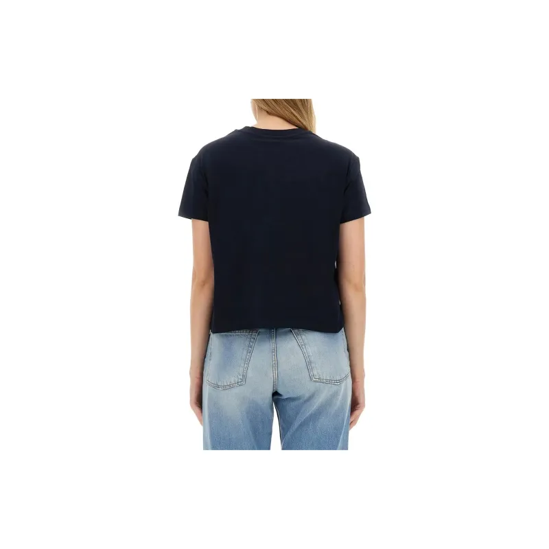 A.P.C Logo Embroidered Crewneck T Shirt-2