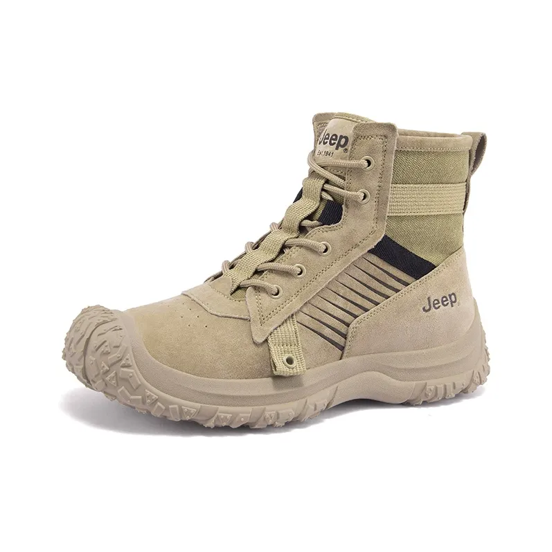 Jeep Wear Resistant Slip Resistant Crew Outdoor Boots Men's Khaki-2