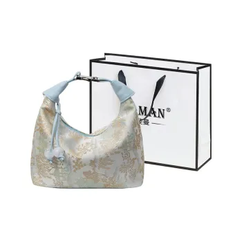 FAMAN Fabric Handbag Regular Women's White/Blue/Pink