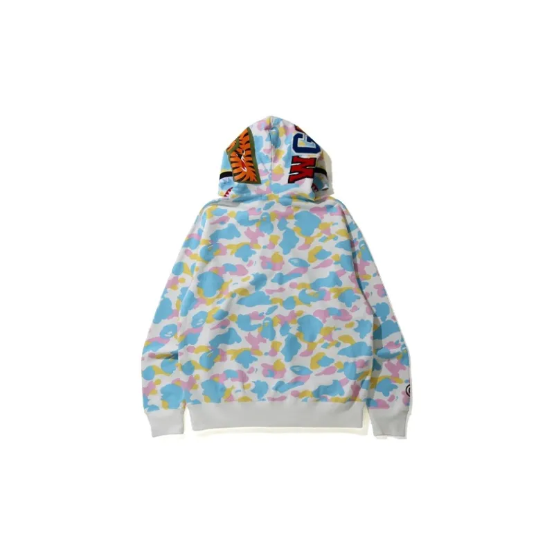 Bape New Multi Camo Shark Relaxed Full Zip Hoodie-4