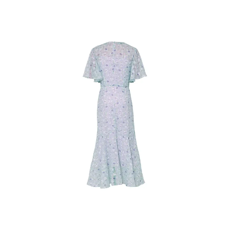 Duffy Fashion Short Sleeved Dresses Women's Light Blue-1