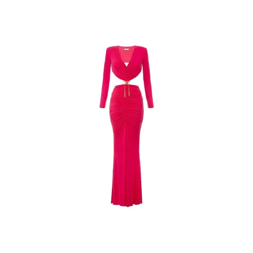 Elisabetta Franchi Long-Sleeved Dresses Women's Rose Red