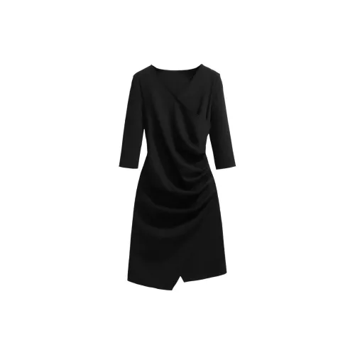 Silky Queen Short-Sleeved Dresses Women's Black