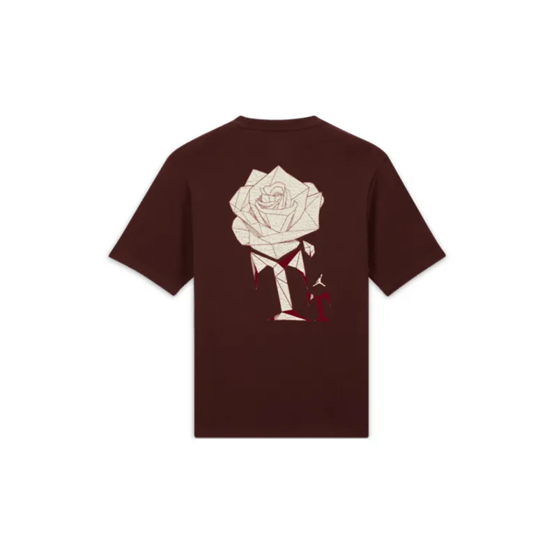 Jordan Set-in Sleeve T-Shirt Women's Coffee Asia Version-1