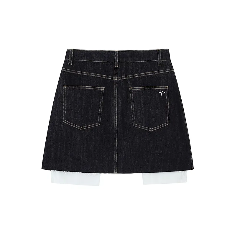 ZHOUMIAO Denim Short Skirts Women's Ultramarine Denim Blue-1