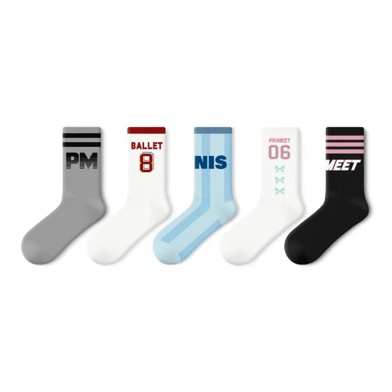 Primeet Mid Calf Socks Unisex 5 Pack-4