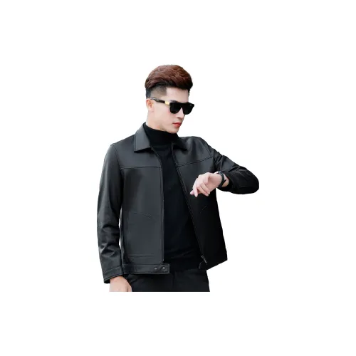 KAISER Leather Black jacket Men's Black