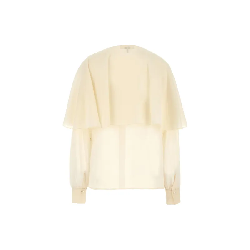 Chloé Crewneck Straight Hem Long Sleeved Shirt-1
