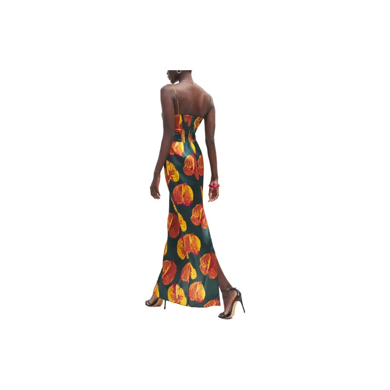 Reformation Slip Dresses Women's Floral Green-1