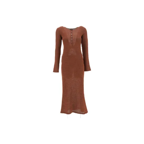 TOM FORD Long-Sleeved Dresses Women's Chocolate Brown