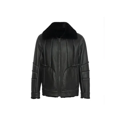 ANDREW MACKENZIE Leather Jackets Men Black