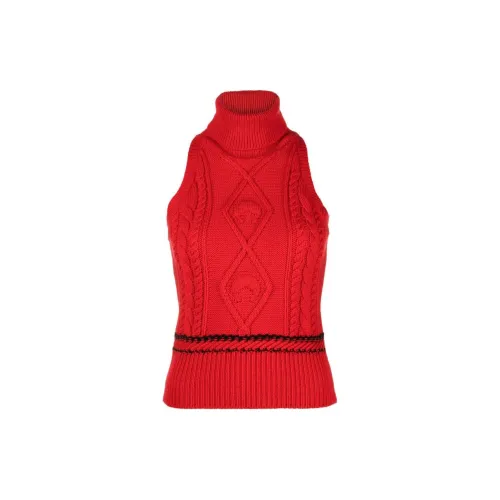 Marine Serre Cashmere Sweaters Women's Orange Red