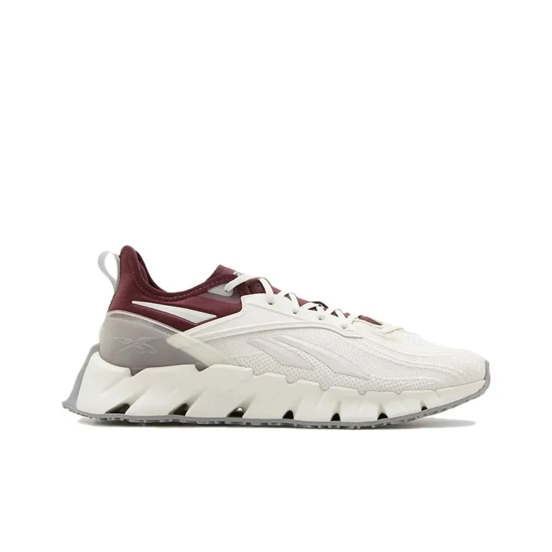 Reebok Zig Kinetica Anti Slip Wear Resistant Low Top Casual Running Shoes Unisex White Red-1